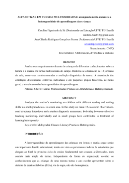ALFABETIZAR EM TURMAS MULTISSERIADAS