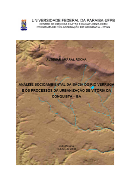 An&aacute;lise socioambiental da Bacia do Rio Verruga e os processos da