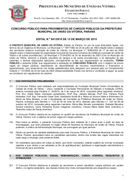 prefeitura do munic&iacute;pio de uni&atilde;o da vit&oacute;ria - Concursos