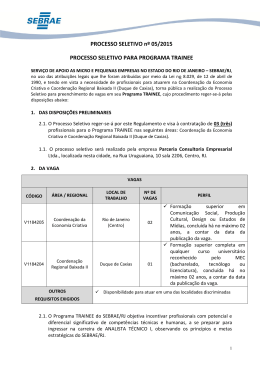 Processo Seletivo - n 05-2015
