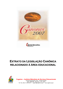 extrato da legisla&ccedil;&atilde;o can&ocirc;nica relacionado &agrave; &aacute;rea