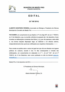 Edital nº 69/2014 - Câmara Municipal de Mesão Frio