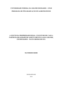 A gestão da propriedade rural: um estudo de caso a partir