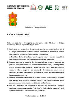 Cadastro de Transporte Escolar