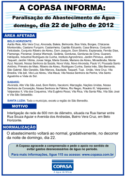 A COPASA INFORMA: