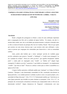 intera&ccedil;&atilde;o da comunidade cat&oacute;lica segundo os registros