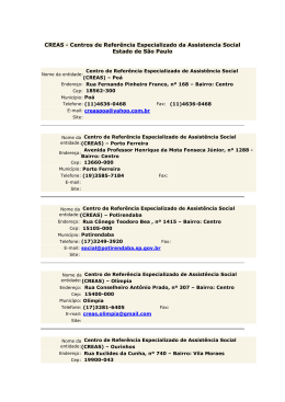 CREAS - Centros de Referência Especializado da Assistencia