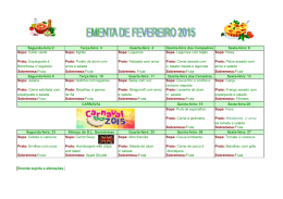 Segunda-feira:2 Ter&ccedil;a-feira: 3 Quarta-feira: 4 Quinta