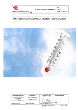 Plano de Contingência para as Temperaturas Extremas Adversas