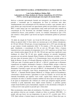 AQUECIMENTO GLOBAL ANTROPOG&Ecirc;NICO