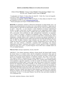 DOEN&Ccedil;AS RESPIRAT&Oacute;RIAS E O CLIMA EM JATA&Iacute;
