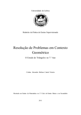 Resolu&ccedil;&atilde;o de Problemas em Contexto Geom&eacute;trico