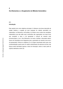 2 Os Elementos e o Surgimento do M&eacute;todo Axiom&aacute;tico