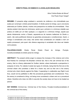 direito penal do inimigo e a legisla&ccedil;&atilde;o brasileira