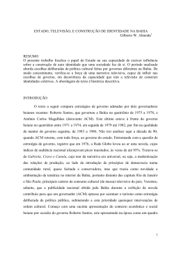 ESTADO, TELEVISÃO, E CONSTRUÇÃO DE