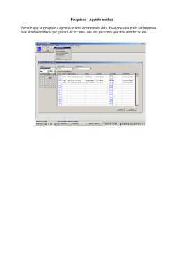 Pesquisas – Agenda médica. Permite que se pesquise a agenda de