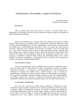 Globaliza&ccedil;&atilde;o e diversidade: o papel do Professor