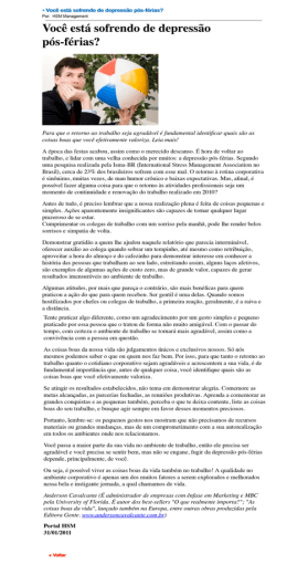 Voc&ecirc; est&aacute; sofrendo de depress&atilde;o p&oacute;s-f&eacute;rias?