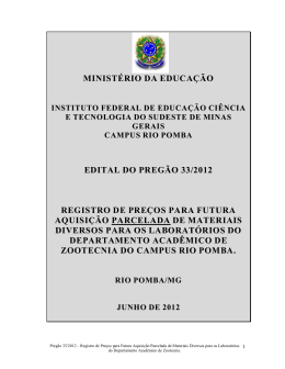 Preg&atilde;o 33/2012 - IF Sudeste MG