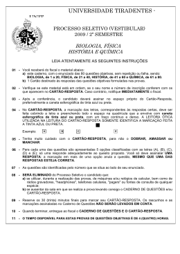 Gradua&ccedil;&atilde;o Bacharelado e Licenciatura - Provas 2&ordm; Dia
