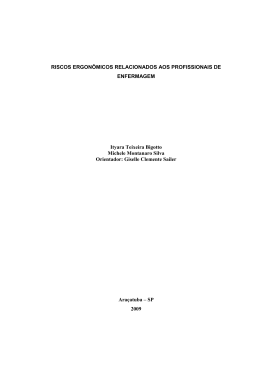 RISCOS ERGON&Ocirc;MICOS RELACIONADOS AOS