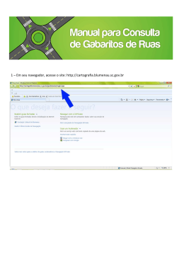 1 – Em seu navegador, acesse o site: http://cartografia.blumenau.sc