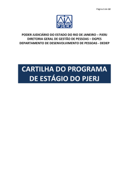 CARTILHA DO PROGRAMA DE ESTÁGIO DO PJERJ