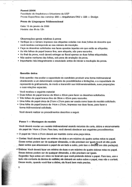 Fuvest 2006 - Linguagem Tridimensional