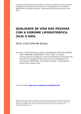 qualidade de vida das pessoas com a s&iacute;drome