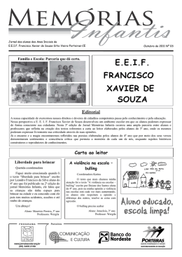 Carta ao leitor EEIF FRANCISCO XAVIER DE SOUZA
