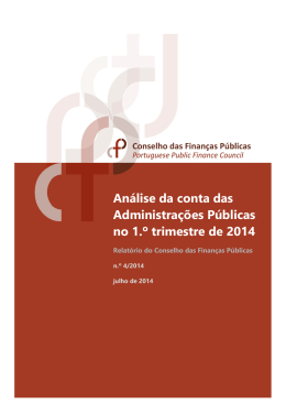 Análise da conta das Administrações Públicas no 1.º trimestre de 2014