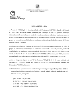 Direcção Geral de Energia e Geologia DESPACHO N° 1