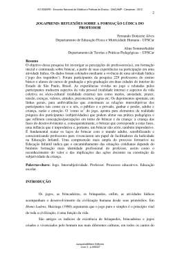 REFLEX&Otilde;ES SOBRE A FORMA&Ccedil;&Atilde;O L&Uacute;DICA DO