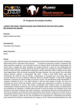 IDENTIFICA&Ccedil;&Atilde;O DAS PRINCIPAIS FESTAS POPULARES