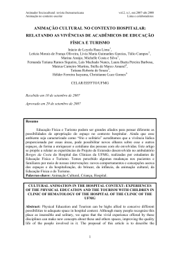 Anima&ccedil;&atilde;o cultural no contexto hospitalar