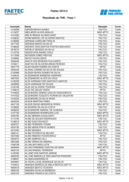 Resultado da Fase 1 do THE