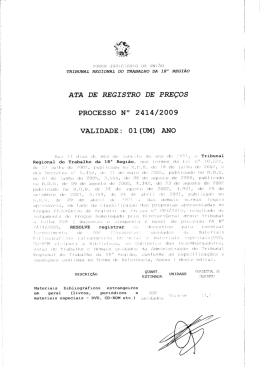 ATA DE REGISTRO DE PREÇOS