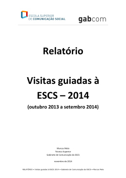 Relatório Visitas guiadas à ESCS – 2014