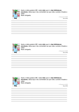 Ap&oacute;s a visita guiada &agrave; BE, neste m&ecirc;s que &eacute; o das bibliotecas