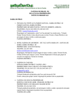 fazendas do brasil / rj rela&ccedil;&atilde;o das propriedades instituto preservale