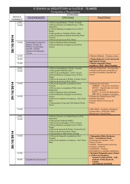 Programação da Semana da Arquitetura 2014