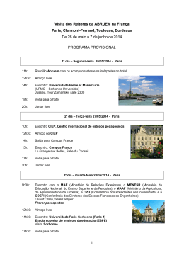 Agenda da Comitiva.