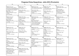 programa provisório 2012