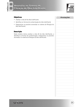 MÓDULO 8Anomalias no Sistema de Filtração do Óleo Lubrificante