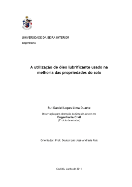 A utiliza&ccedil;&atilde;o de &oacute;leo lubrificante usado na melhoria das