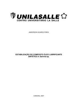 ESTABILIZA&Ccedil;&Atilde;O DO COMPOSTO &Oacute;LEO LUBRIFICANTE