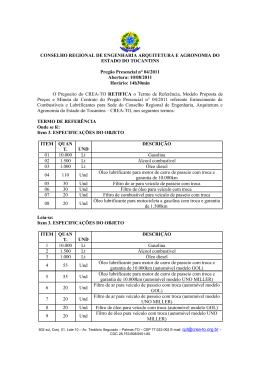 Retifica&ccedil;&atilde;o Preg&atilde;o Presencial N&ordm; 04.2011 - Crea-TO