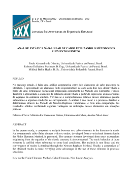 An&aacute;lise est&aacute;tica n&atilde;o-linear de cabos utilizando o m&eacute;todo dos