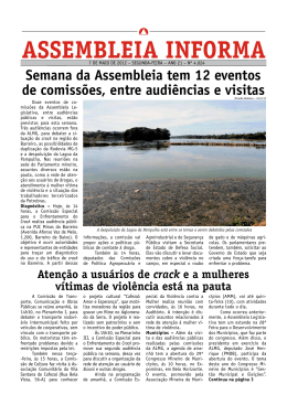 Semana da Assembleia tem 12 eventos de comissões, entre