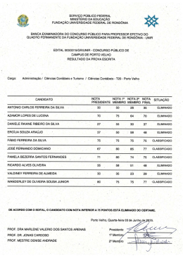 Porto Velho - Administra&ccedil;&atilde;o/Ci&ecirc;ncias Cont&aacute;beis e Turismo T-20
